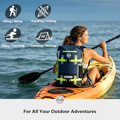 40L Waterproof Dry Backpack & Phone Case (Navy Blue/Black/Green / 40L)