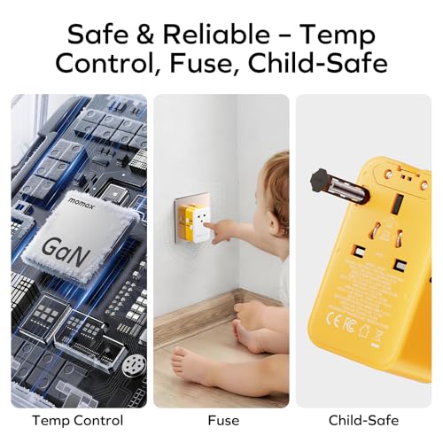 1 World Pocket Universal Travel Adapter (Lemon Yellow / 25W)