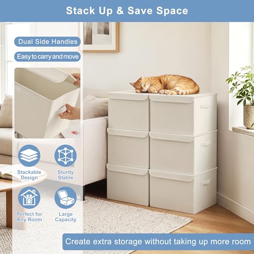 Large 22 Quart [4 (Beige / Medium - 4 Pack)