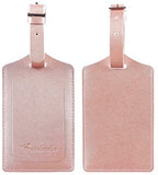 2 Pack Luggage Tags for Suitcases Airplane Travel Essentials (Rose Gold)