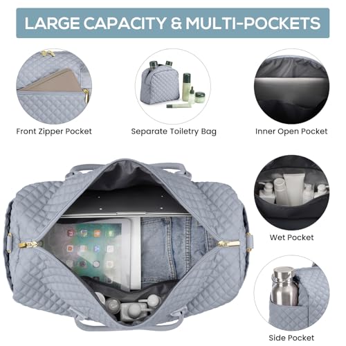 Travel Bag Weekender Bags for Women (7-Grey / 40L-Large)