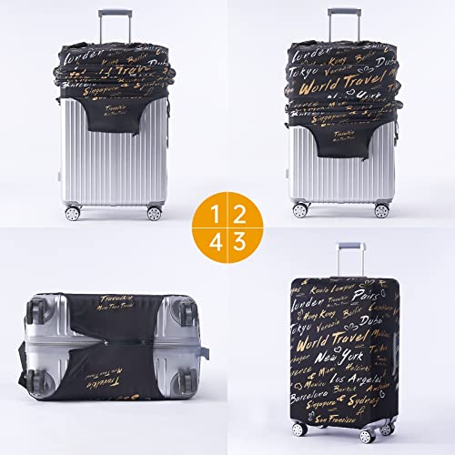 Travelkin Suitcase Covers For Luggage Tsa Approved Luggage Covers Protector (World City / XL)