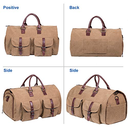 Carry On Garment Bag (Brown-two pockets-Canvas)
