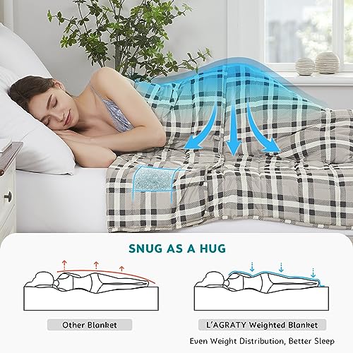 Weighted Blanket (16-white Checkered Pattern / 48" x 72" | 20lbs)