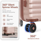Carry On Luggage 22x14x9 Airline Approved Suitcase with Wheels (Champagne Gold / 3 Piece Sets (20/BP/TB))
