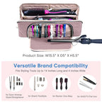 Large Hair Tools Travel Bag with Iron Mat (Style A - Large / Pink)