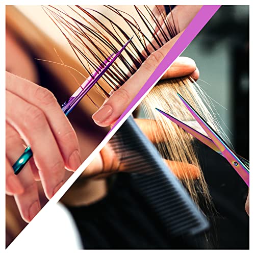 Hair Cutting and Hairdressing Scissors 6.5 Inch (6.5 Inch (Pack of 1) / Rainbow)