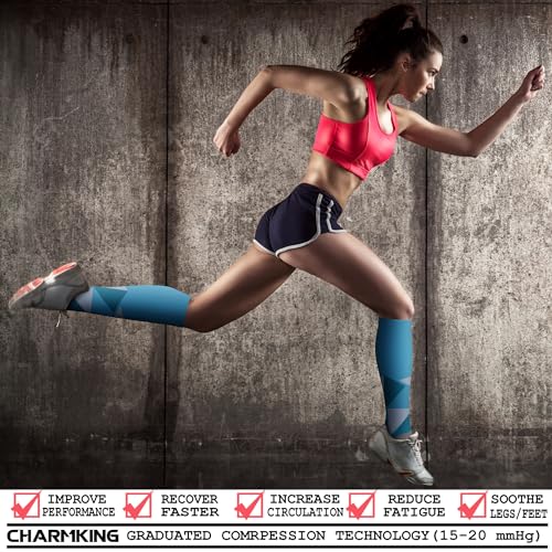 Compression Socks for Women & Men Circulation (Large-X-Large / 42 Green/Blue/Grey)