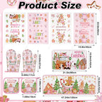10 Pcs Christmas Gingerbread Man Kitchen Decor Accessories Set (Pink / Gingerbread Man)