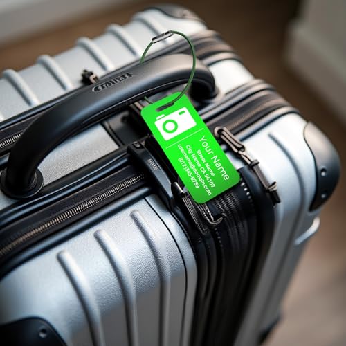 4PCS Personalized Luggage Tag (Green / Small)