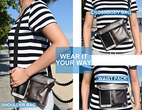 Premium Waterproof Pouch Set with Waist (Gray + Waterproof Case)