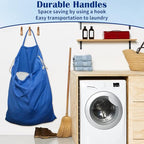 Laundry Bag with Handles & Drawstring Closure (Blue / L 27.6"Wx 35"H┃1 Pack)
