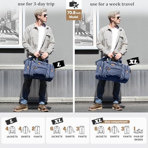 Canvas Duffle Bag (Blue / X-Large-60L (Without Shoe Compartment))