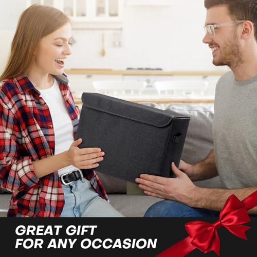 Large 42 Quarts Fabric Storage Bins with Lids [2 (Black / Large - 2 Pack)