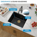 21 Inch Black Undermount Bar Sink Workstation (Black / 21x18 inches)