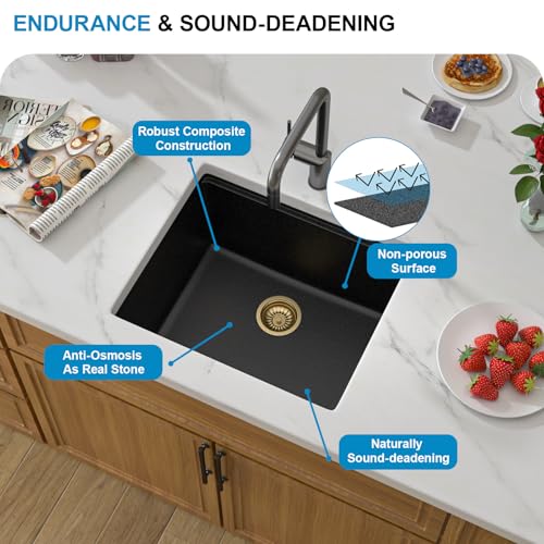 21 Inch Black Undermount Bar Sink Workstation (Black / 21x18 inches)