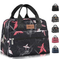 Insulated Lunch Bag for Women Men (Pink Flowers)
