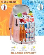 Cooler Backpack Insulated Leak Proof for Women Men Soft Cooler Bag (36 Cans / Pink)