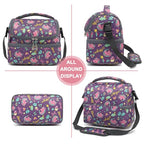 Double Decker Cooler Insulated Lunch Bag Large Tote for Boys (Purple-Unicorn)