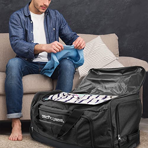 Duffel Bag with Rolling Wheels (Black / 30 inch)