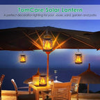 Solar Lanterns Outdoor (Dancing Flame / 2 Pack Black)