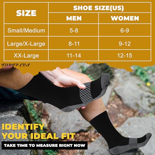 Copper Socks for Men (Large / 01# 6 Pairs- Black Crew)