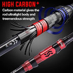 Portable Telescopic Fishing Rod with Carbon Fiber Material and Precision Carved Reel Seat (red / 9.84 ft)