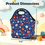 Neoprene Kids Lunch box Insulated Soft Bag Mini Cooler Thermal Meal Tote Kit for Boys (Football)