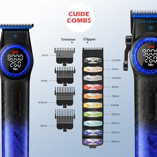 001/977/377 3-in-1 Barber Kit with Clipper Trimmer Foil Shaver, Blue (001 3 in 1 Blue)