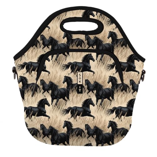 LunchTote Zippered Bag Insulated Neoprene Caddy (Free Rein / X-Large 6.5 Quart Lunch Tote)
