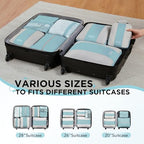 8 Set Compression Packing Cubes for Travel Essentials (Blue Gray)