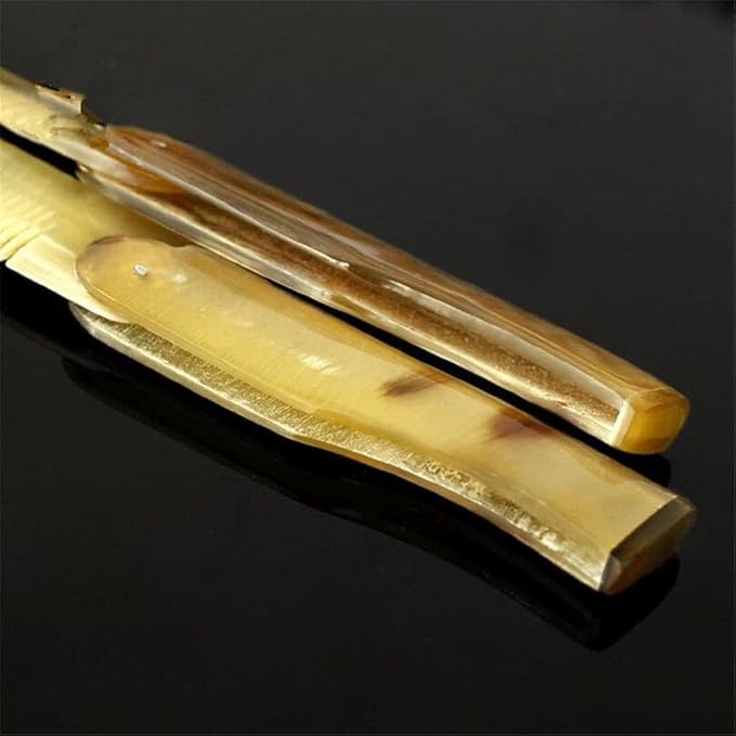 Brown Yak Horn Comb Foldable Yak Horn Pockets Clip Moustache Beard Styling Tool Portable Comb Hairdressing Hair Care Tools Styling ToolBrushes Hair Combs