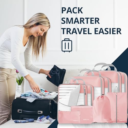 Compression Packing Cubes 10 Set (Pink / 10 pcs)