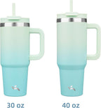 40 oz Tumbler with Handle and 2 Straws, 2 in 1 Lid Insulated Water Bottle - Image 3