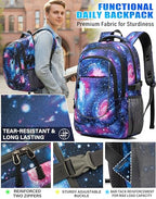 Extra Large Backpack Bookbag for College Travel Laptop Business Hiking Backpack Fit Laptop Up to 17 Inch Sturdy Multi Compartment Gifts for Men Women Night Light Reflective (17 Inch / Light Galaxy)