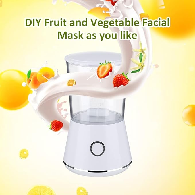 Face Mask Machine, Fruit Vegetable Collagen Mask Make Machine Mini DIY Automatic Facial Cream Making With 16Pcs Mask Making Collagen Capsules (White)