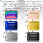 Stainless Steel Personalized Luggage Tags for Suitcases (2"x3.3" / 3 Pack)
