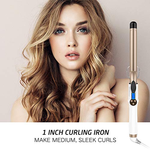 1 Inch Curling Iron Extra Long Barrel for Long Hair