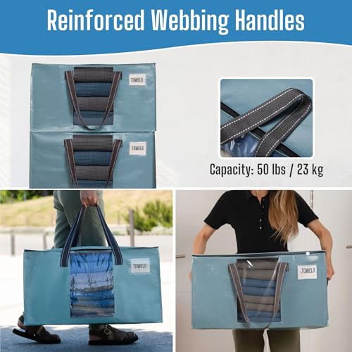 Moving Bags Wide Open Top (Shiny Light Blue / 8 Pack)