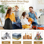 20 Pack Shoe Bags for Travel (Black)