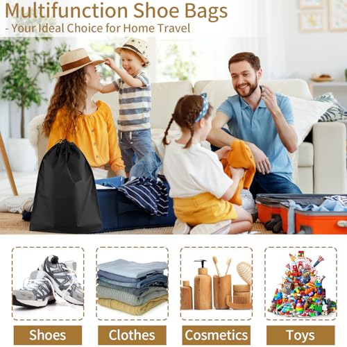20 Pack Shoe Bags for Travel (Black)