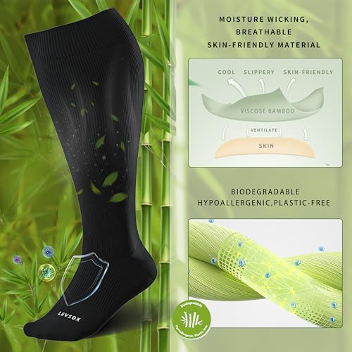 Plus Size Compression Socks for Women&Men Wide Calf 15 (3 Pairs-black/Heart/Stripe / XX-Large)