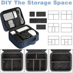 Cord Organizer Case with Adjustable Divider (Blue / Medium)