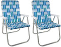 Outdoor Chairs for Camping. Made with Lightweight Aluminum Frames and UV (Sea Island / Classic (2 Pack))