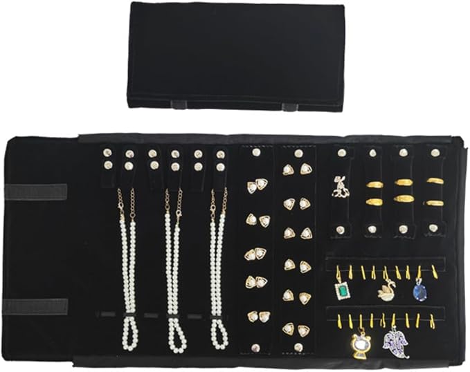 Velvet Travel Jewelry Case Roll Bag Organizer - Image 4