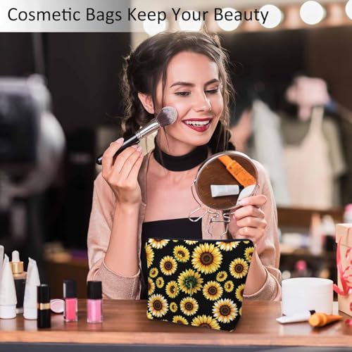 Sunflower Cosmetic Bags For Women (9 x 7.1 inch / Sunflower)