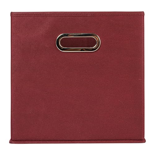 Fabric Storage Bins 6 Piece Set (Burgundy / 11” L x 11” W x 11” H)