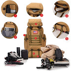 70L Camping Hiking Backpack Tactical Backpack Military Molle Rucksack Backpack for Outdoor (Khaki)