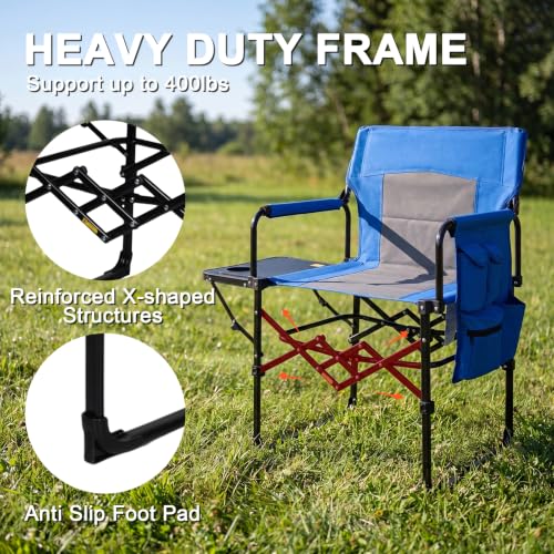 2 Pack Folding Director Chair for Outdoor (Blue)