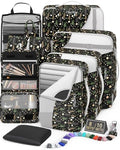Packing Cubes for Travel (14 Black Flower)